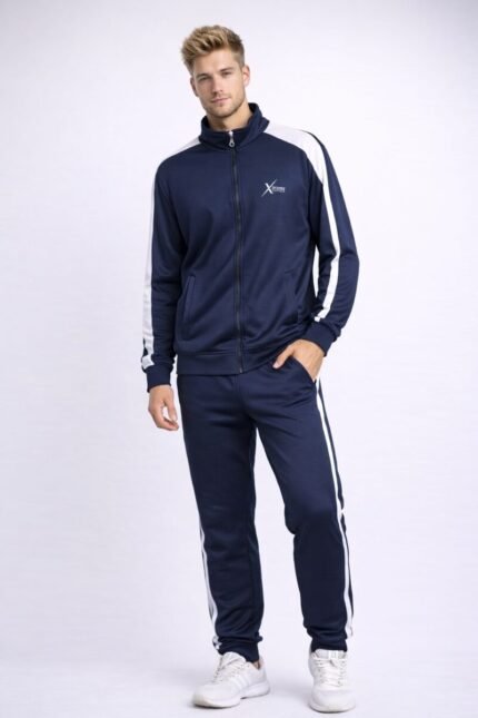 Men’s Navy Blue Sports Tracksuit Set