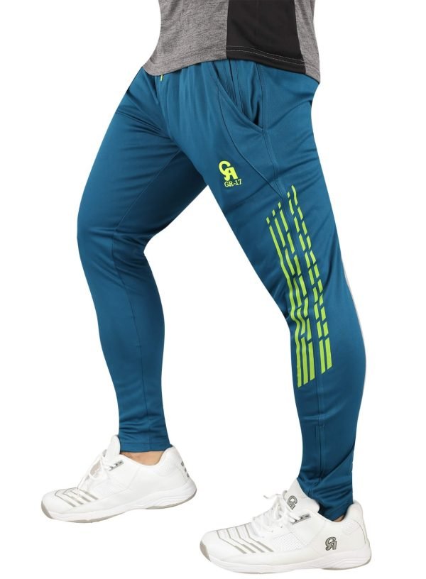 GR-17 TROUSER sky blue trouser with green printing