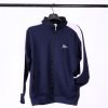 Showing navy tracksuit upper for men in blue colour with white stripe