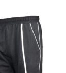 Cotton jogger pants loose fit for men in black color with white strip zoom in 1