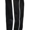 Cotton jogger pants loose fit for men in black color with white strip zoom in 2