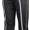 Cotton jogger pants loose fit for men in black color with white strip zoom in 3