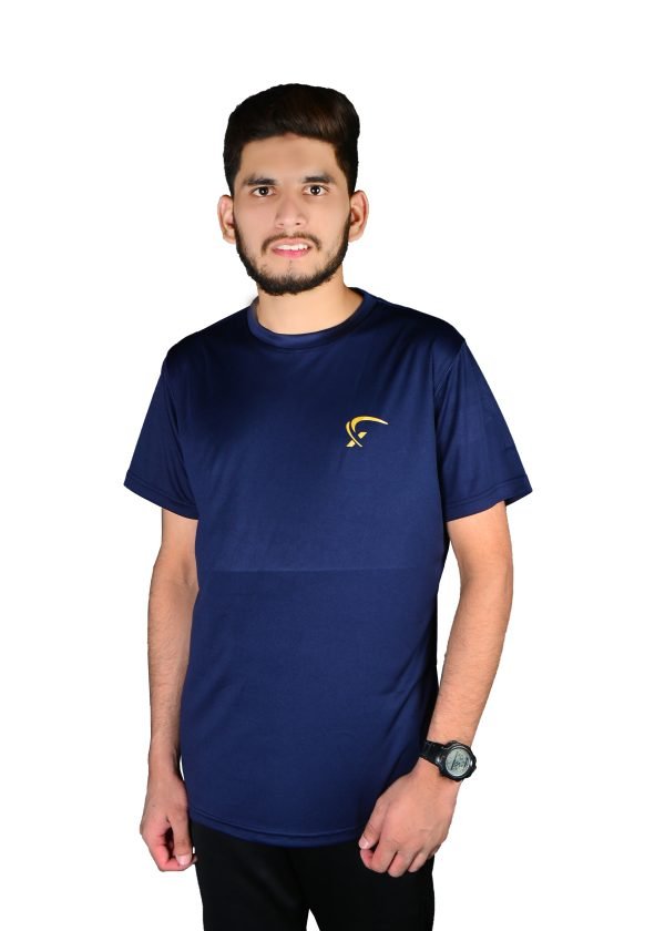 Xtreme sportswear t-shirt in blue colour desi men standing with white background