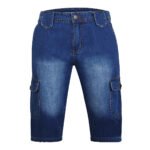 Men's Classic Cargo Cotton Short Blue-Men-Denim-Knee-Lenght-Shorts-Pakistan