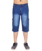 Men's Classic Cargo Cotton Short Blue-Men-Denim-Knee-Length-Shorts-Pakistan