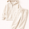 waffle knit kids tracksuit cotton blend lounge set