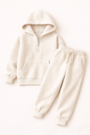 waffle knit kids tracksuit cotton blend lounge set