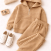 waffle knit kids tracksuit cotton blend lounge set