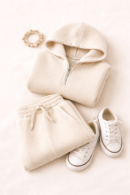 waffle knit kids tracksuit cotton blend lounge set