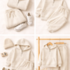 waffle knit kids tracksuit cotton blend lounge set